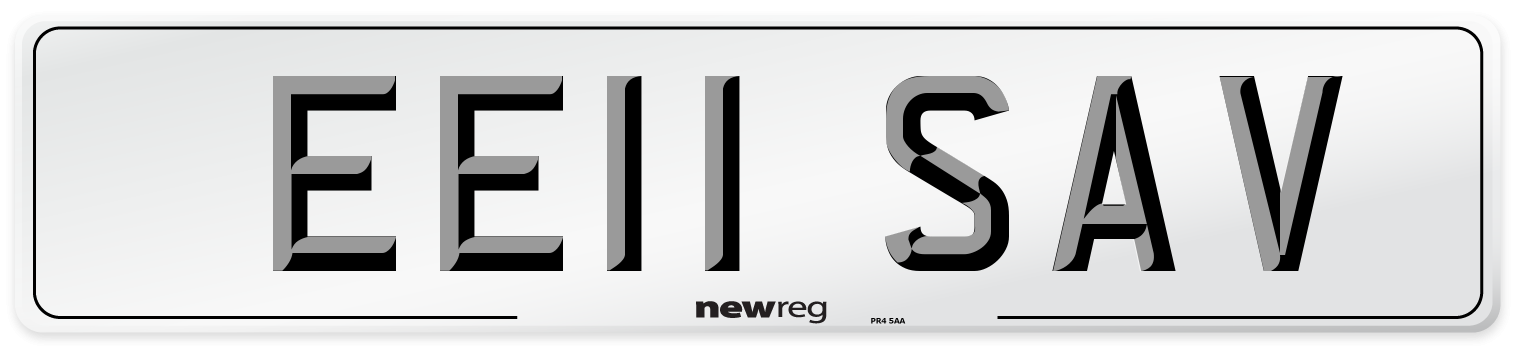 EE11 SAV Number Plate from New Reg